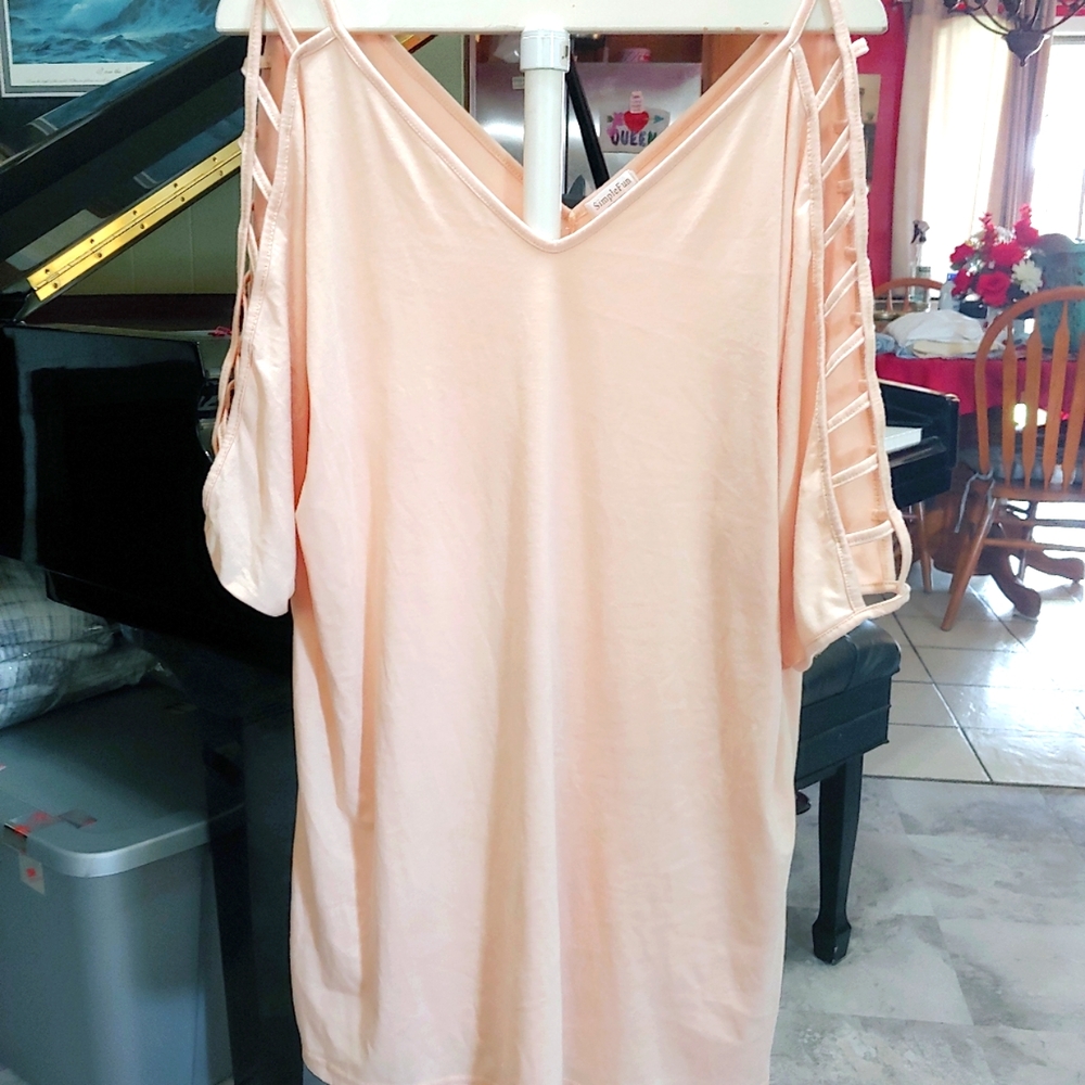 Simple Fun Ladder Sleeve Tunic Top size 2x